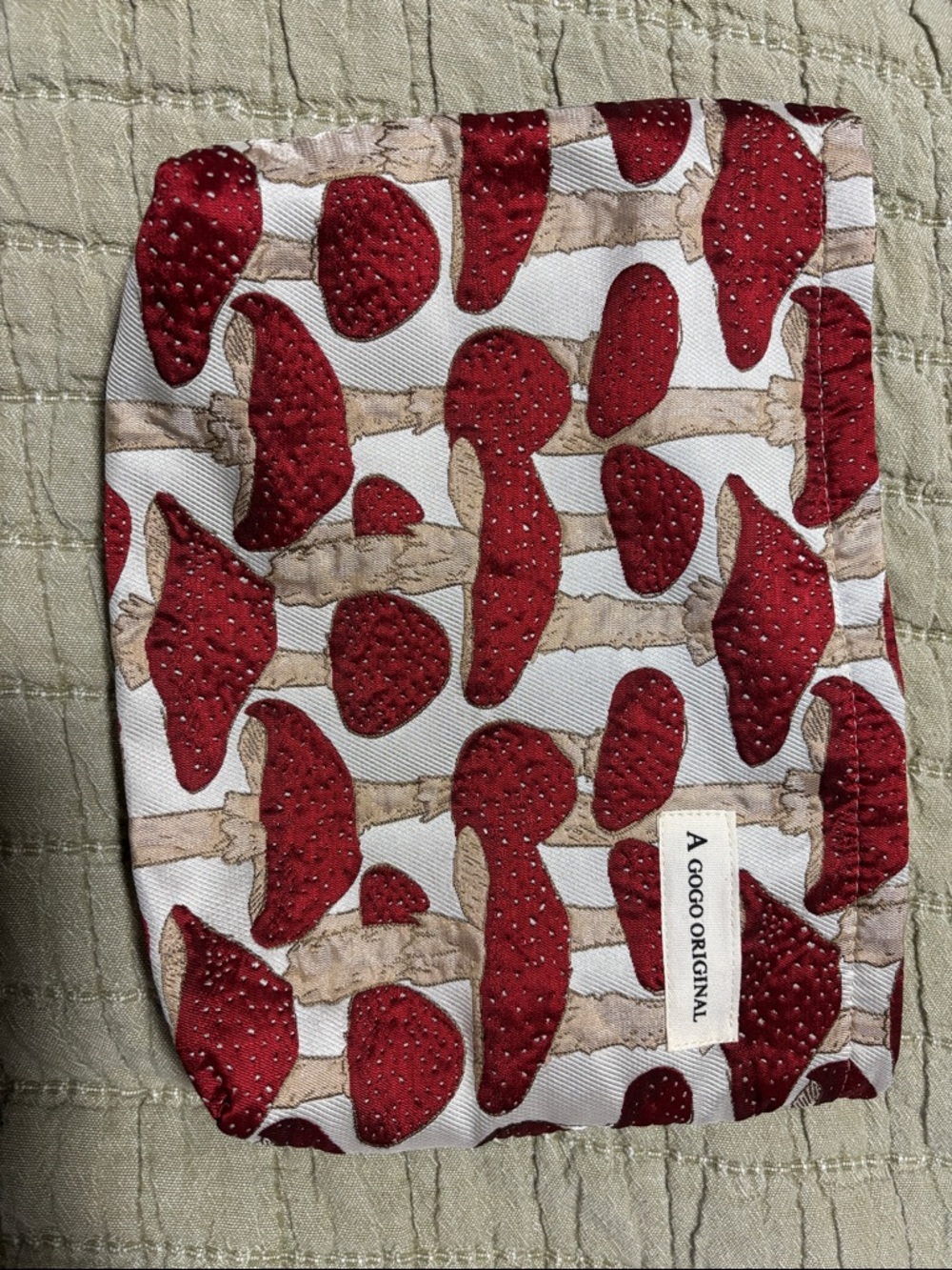 GOGO Red Mushroom Print Cosmetic Pouch